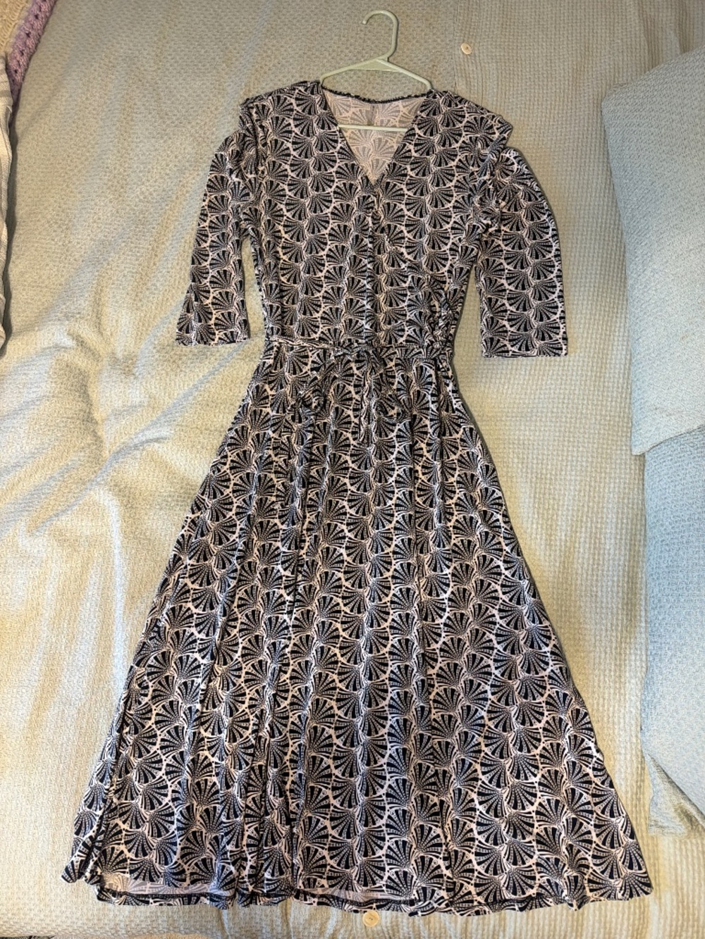 White Stag knee-length black and white wrap dress